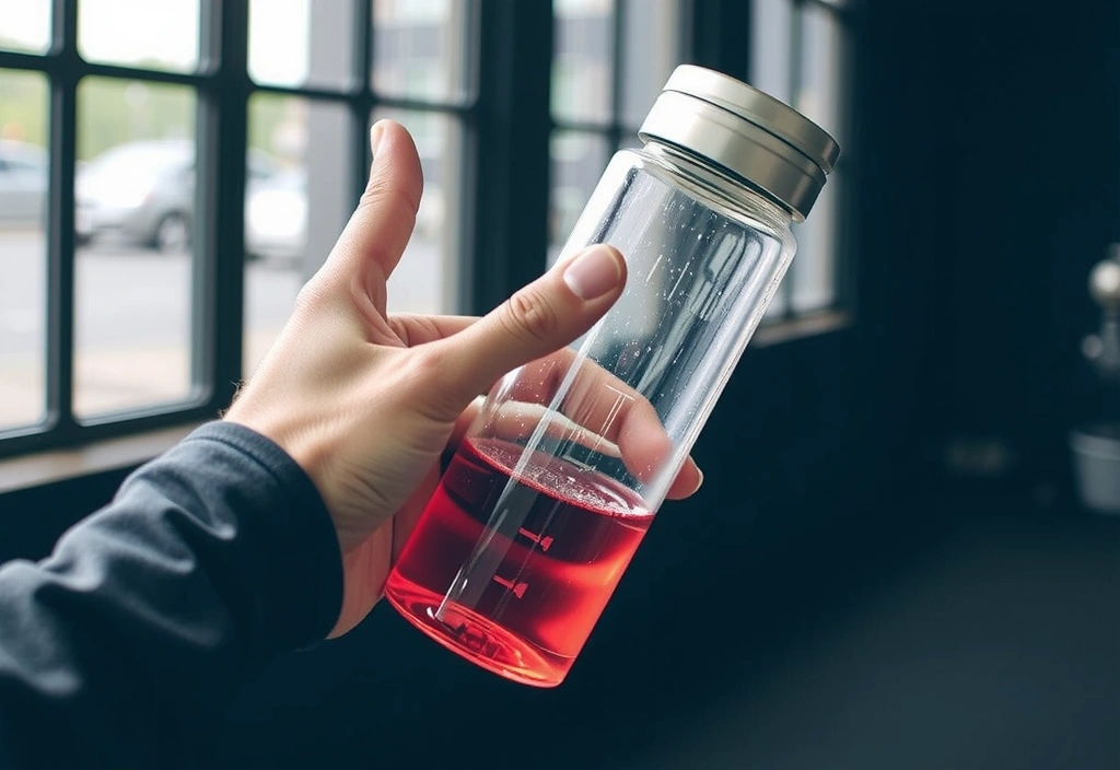 Person trinkt Wasser aus einer Sportflasche